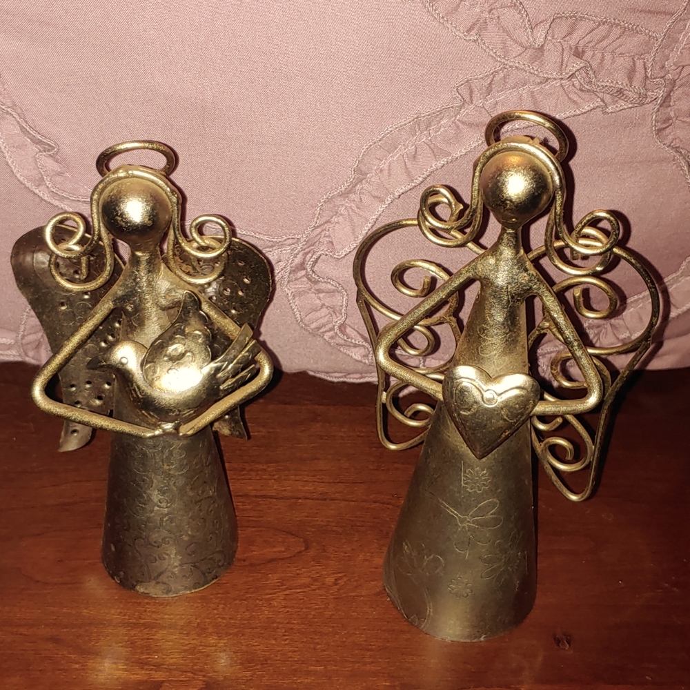 Set Of 2 Metal 👼 Angels  with Bells Inside